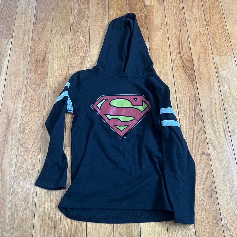 Black Superman Hoodie with Red and Yellow Logo